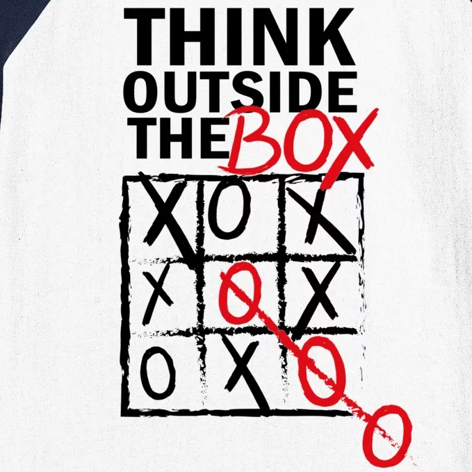 Think Outside The Box Tic Tac Toe Baseball Sleeve Shirt