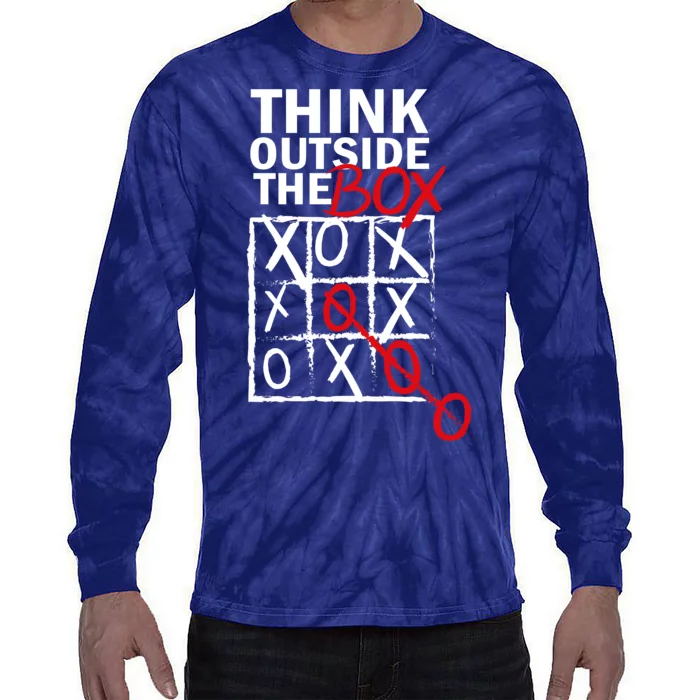 Think Outside The Box Tic Tac Toe Tie-Dye Long Sleeve Shirt