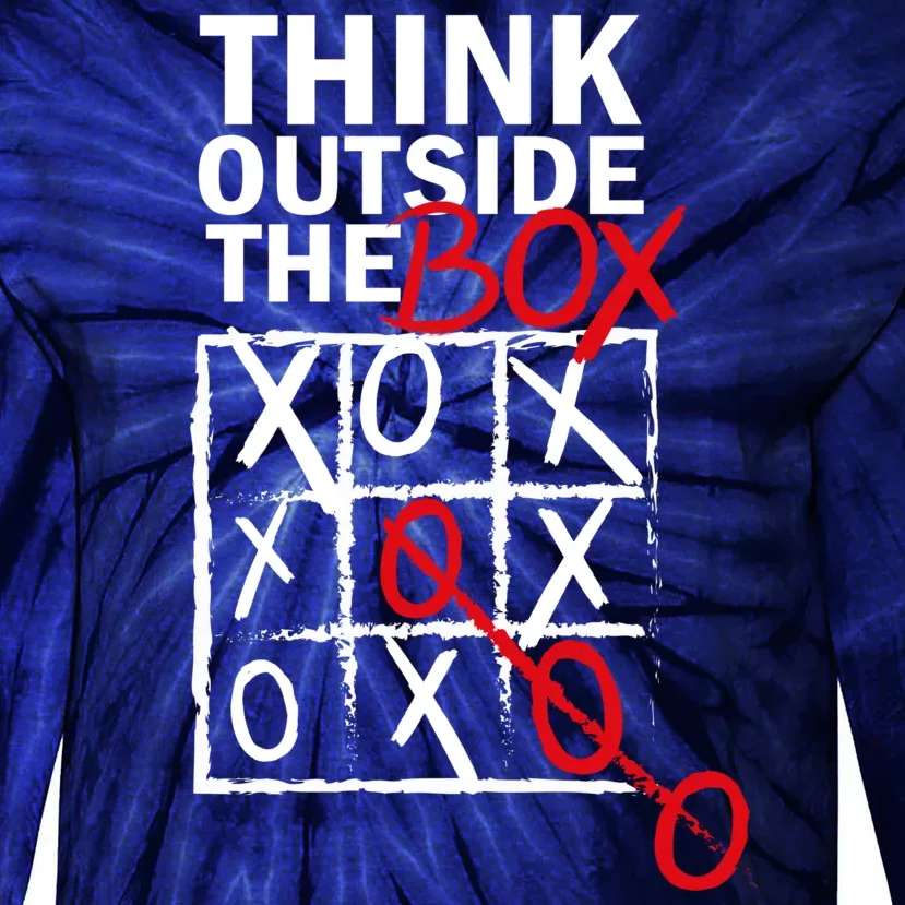 Think Outside The Box Tic Tac Toe Tie-Dye Long Sleeve Shirt