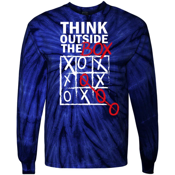 Think Outside The Box Tic Tac Toe Tie-Dye Long Sleeve Shirt