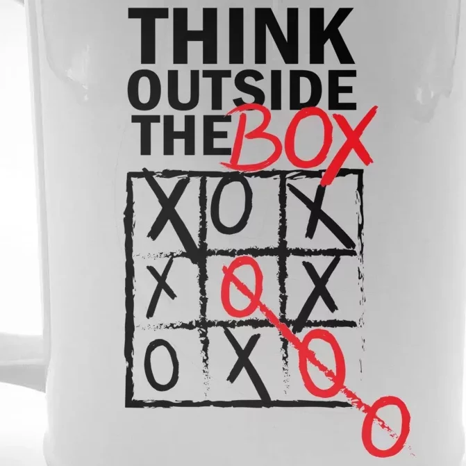 Think Outside The Box Tic Tac Toe Front & Back Beer Stein