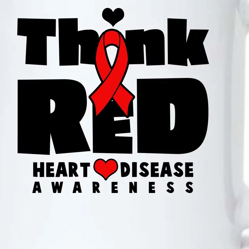 Think Red Heart Disease Awareness Black Color Changing Mug