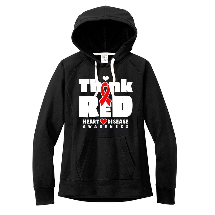 Think Red Heart Disease Awareness Women's Fleece Hoodie