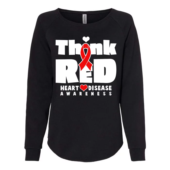 Think Red Heart Disease Awareness Womens California Wash Sweatshirt