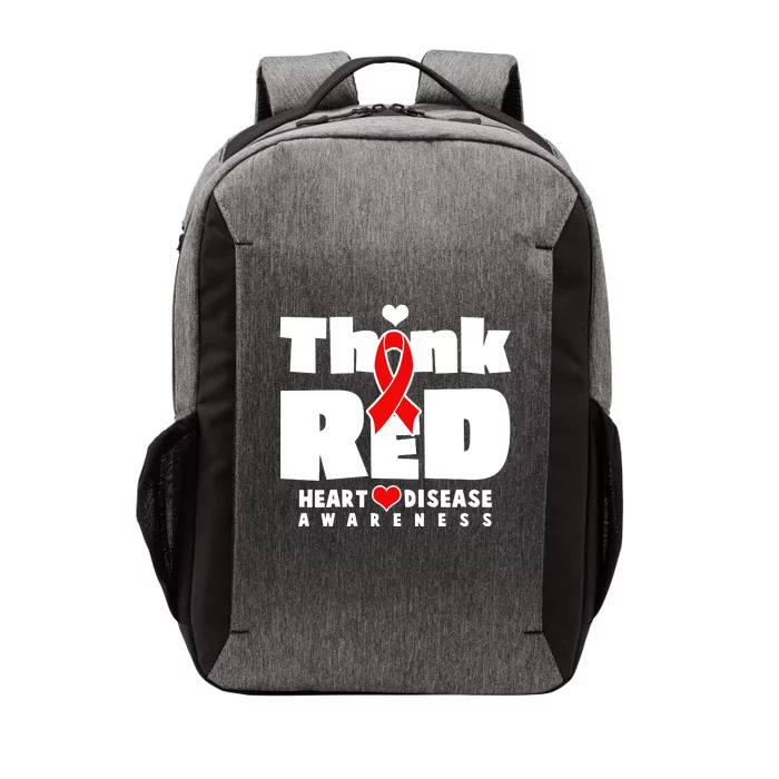 Think Red Heart Disease Awareness Vector Backpack