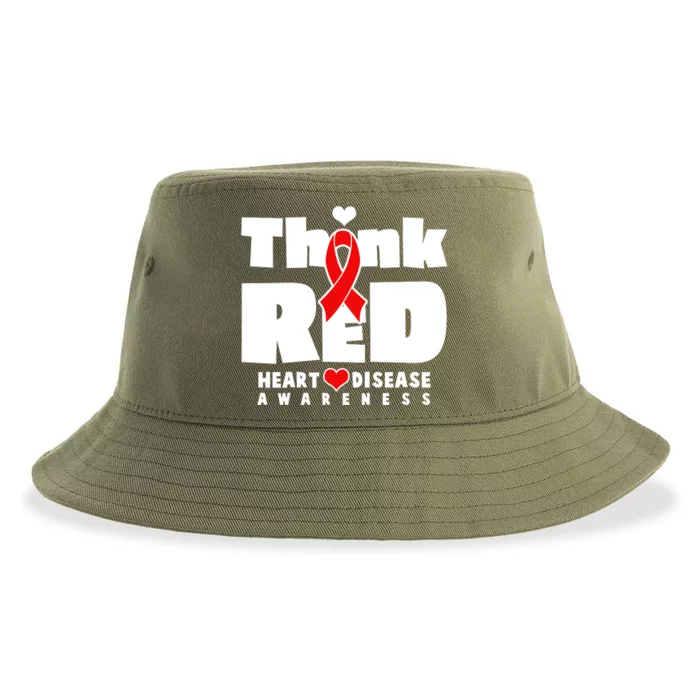 Think Red Heart Disease Awareness Sustainable Bucket Hat