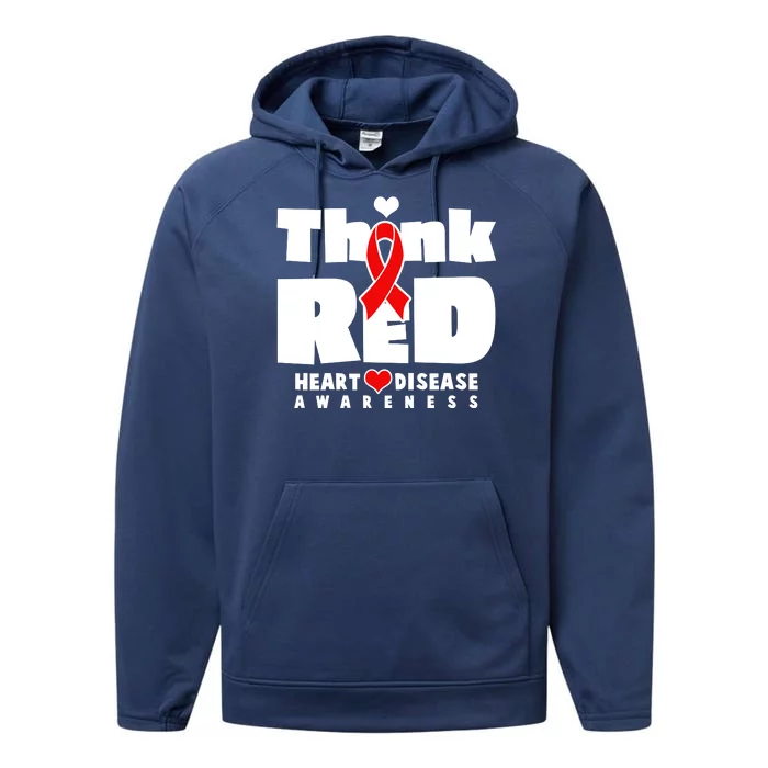 Think Red Heart Disease Awareness Performance Fleece Hoodie