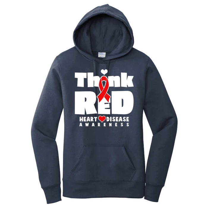 Think Red Heart Disease Awareness Women's Pullover Hoodie