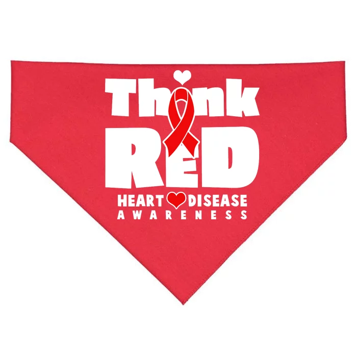 Think Red Heart Disease Awareness USA-Made Doggie Bandana