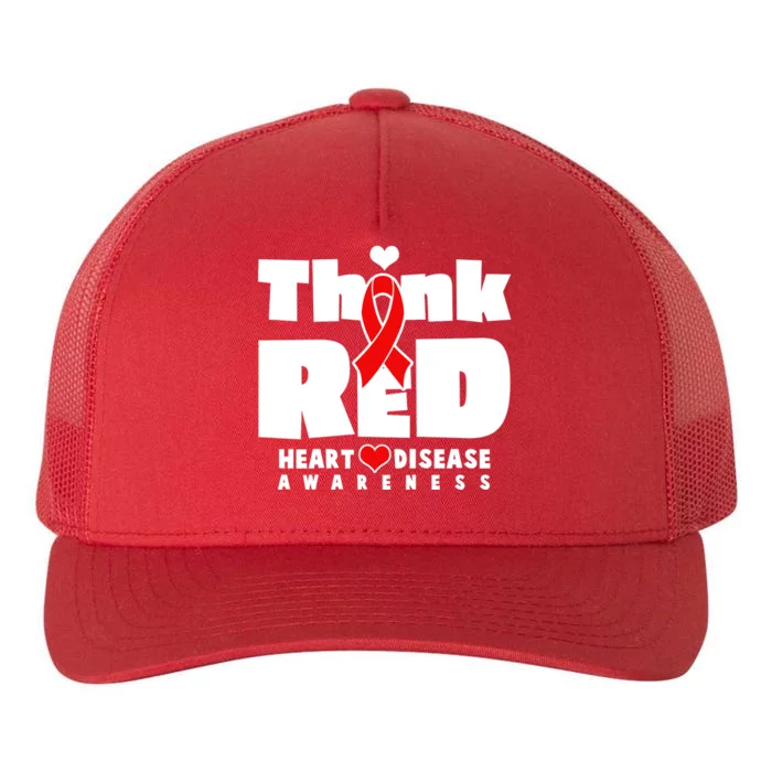 Think Red Heart Disease Awareness Yupoong Adult 5-Panel Trucker Hat