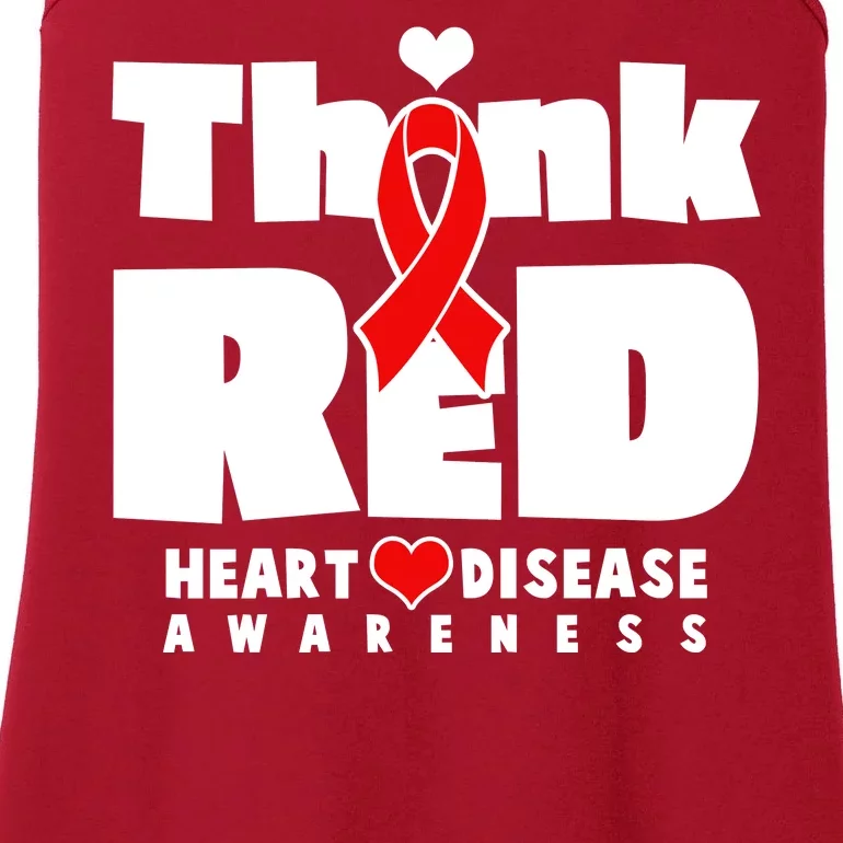 Think Red Heart Disease Awareness Ladies Essential Tank