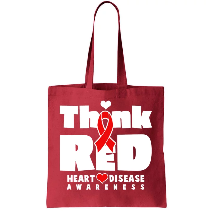 Think Red Heart Disease Awareness Tote Bag