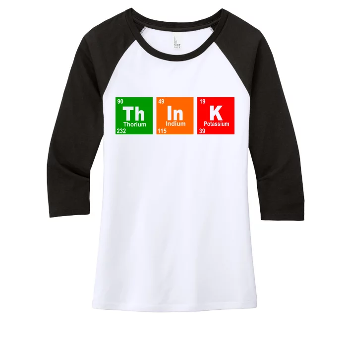 Think Science Periodic Women's Tri-Blend 3/4-Sleeve Raglan Shirt