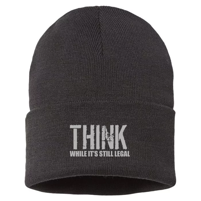 Think While It Is Still Leagal Sustainable Knit Beanie