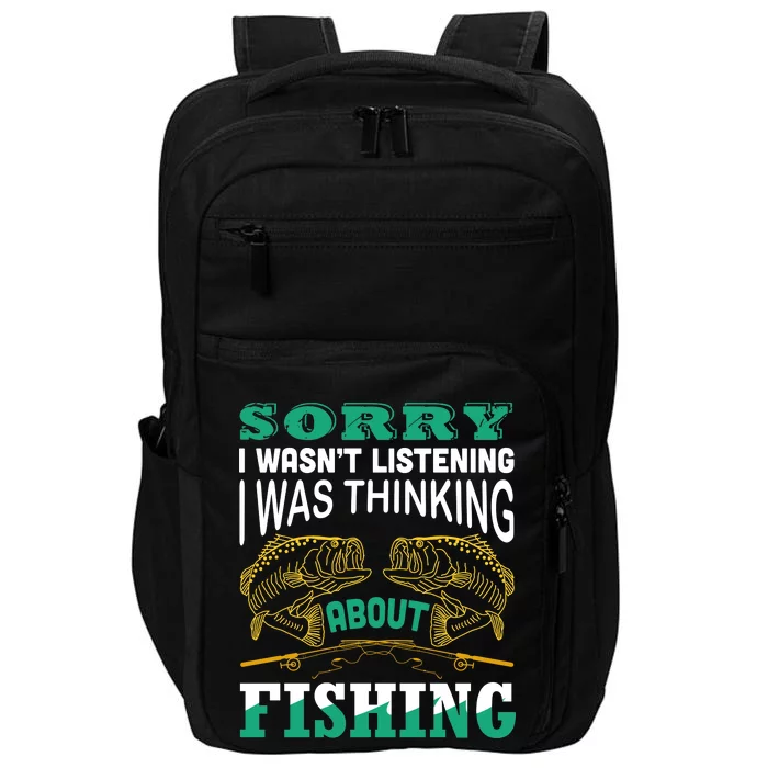 Thinking About Fishing Funny Impact Tech Backpack