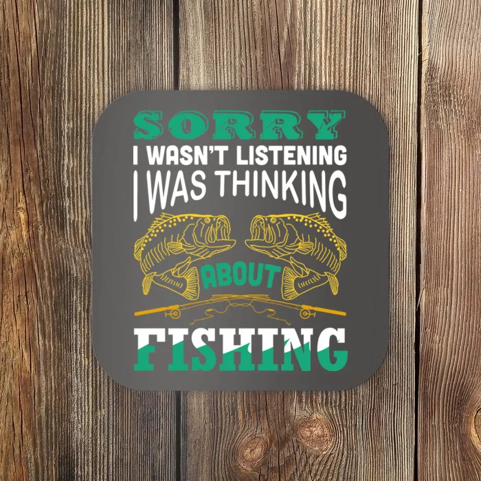 Thinking About Fishing Funny Coaster