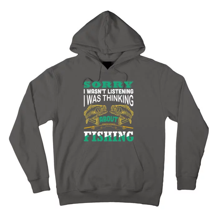 Thinking About Fishing Funny Tall Hoodie