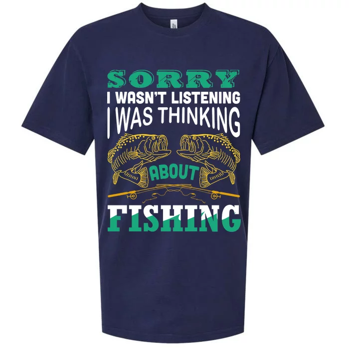 Thinking About Fishing Funny Sueded Cloud Jersey T-Shirt