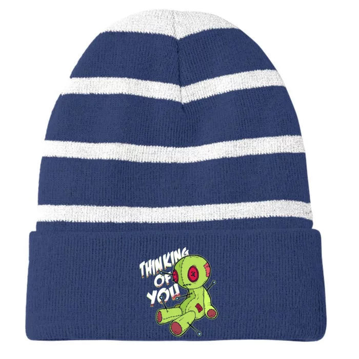 Thinking Of You Voodoo Striped Beanie with Solid Band