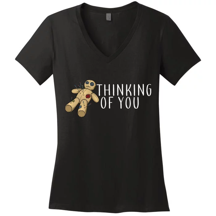 Thinking of You Voodoo Doll Women's V-Neck T-Shirt