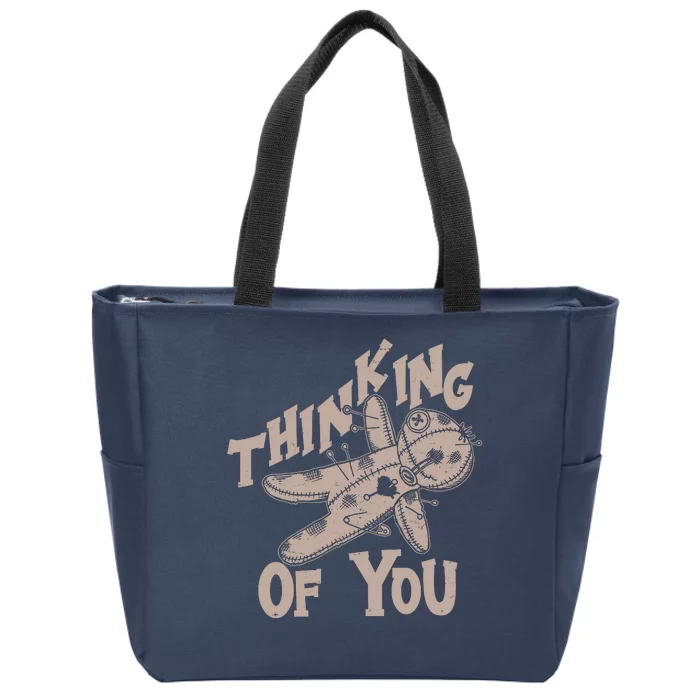 Thinking Of You Voodoo Doll Funny Zip Tote Bag