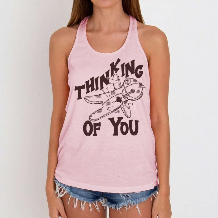 Thinking Of You Voodoo Doll Funny Women's Knotted Racerback Tank