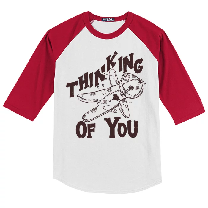 Thinking Of You Voodoo Doll Funny Kids Colorblock Raglan Jersey