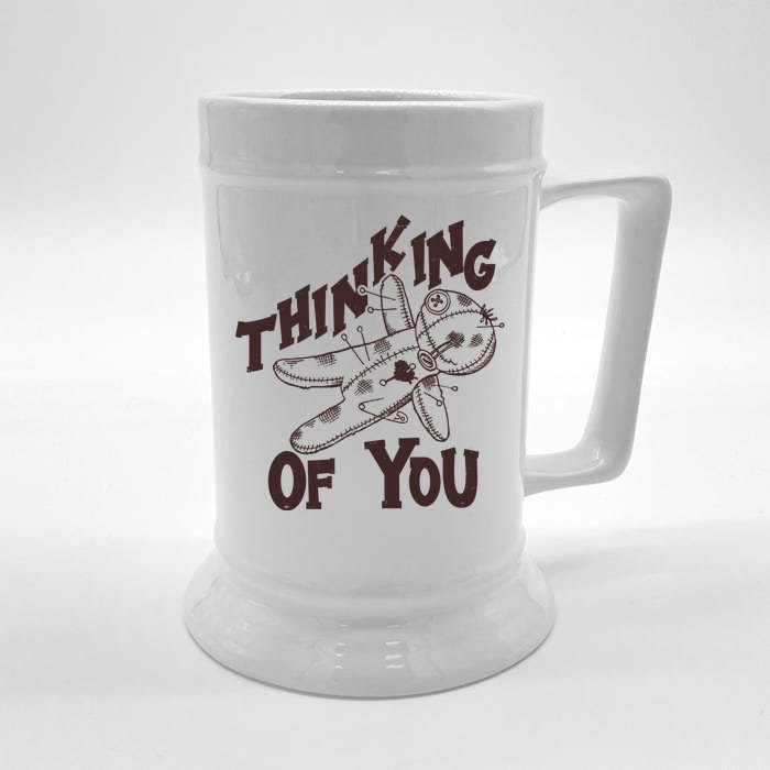 Thinking Of You Voodoo Doll Funny Front & Back Beer Stein