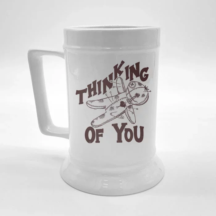 Thinking Of You Voodoo Doll Funny Front & Back Beer Stein