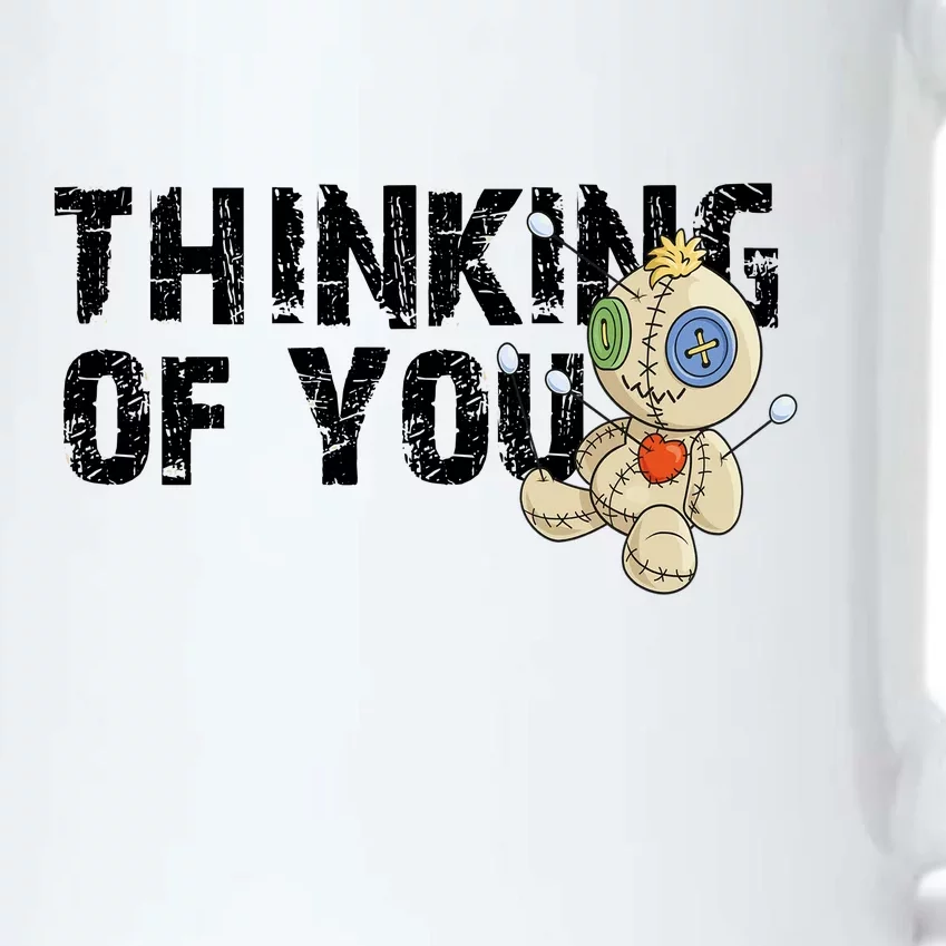 Thinking Of You Voodoo Doll Funny Meme Black Color Changing Mug