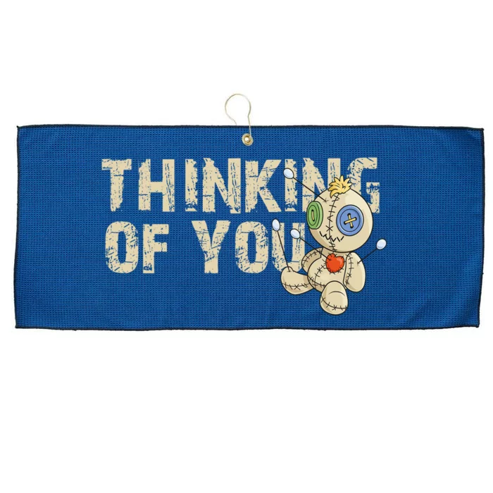 Thinking Of You Voodoo Doll Funny Meme Large Microfiber Waffle Golf Towel