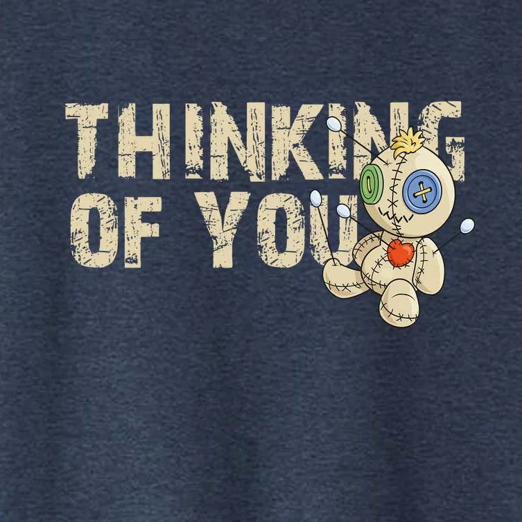 Thinking Of You Voodoo Doll Funny Meme Women's Crop Top Tee