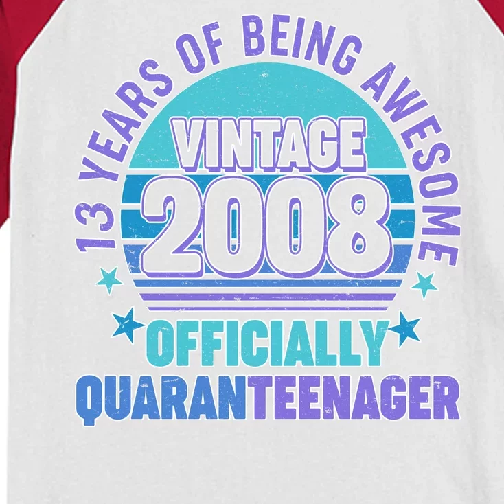 Thirteen 13 Years of Being Awesome Officially QuaranTeenager Kids Colorblock Raglan Jersey