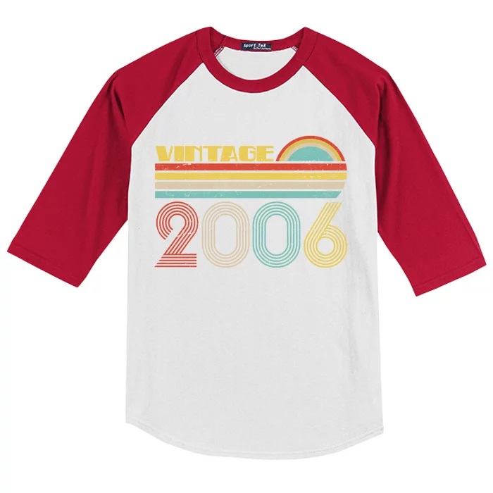 Thirteen Years Old Vintage 2006 13th Birthday Kids Colorblock Raglan Jersey