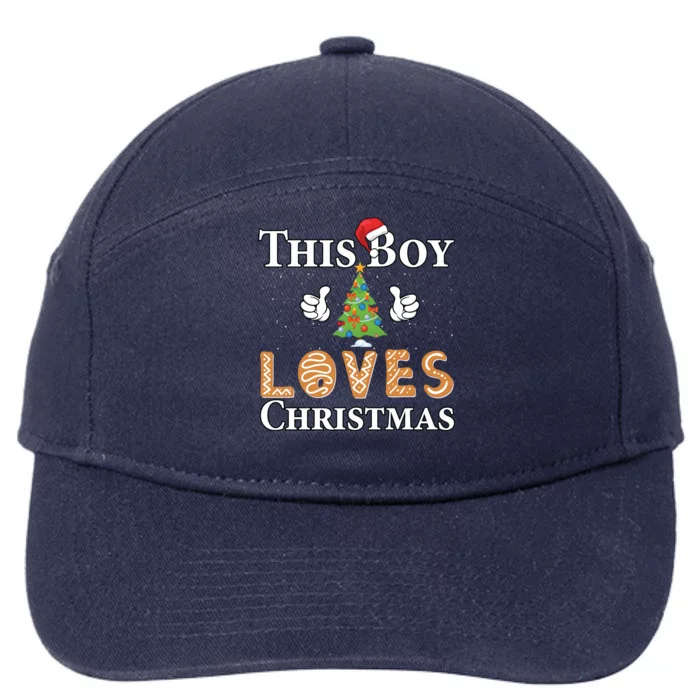 This Boy Loves Christmas 7-Panel Snapback Hat