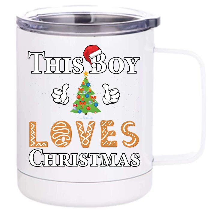 This Boy Loves Christmas Front & Back 12oz Stainless Steel Tumbler Cup