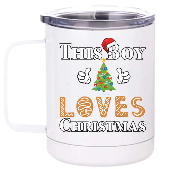 This Boy Loves Christmas Front & Back 12oz Stainless Steel Tumbler Cup