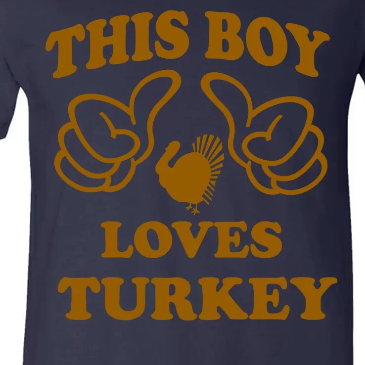 This Boy Loves Turkey V-Neck T-Shirt