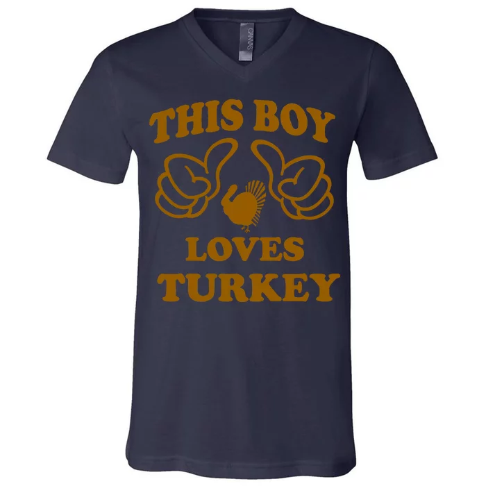 This Boy Loves Turkey V-Neck T-Shirt