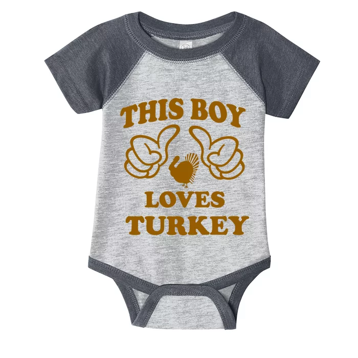 This Boy Loves Turkey Infant Baby Jersey Bodysuit