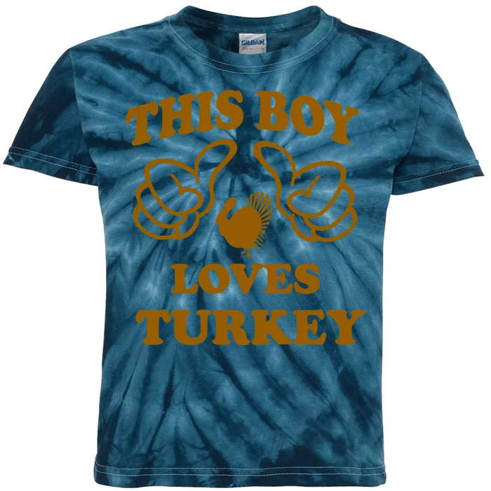 This Boy Loves Turkey Kids Tie-Dye T-Shirt