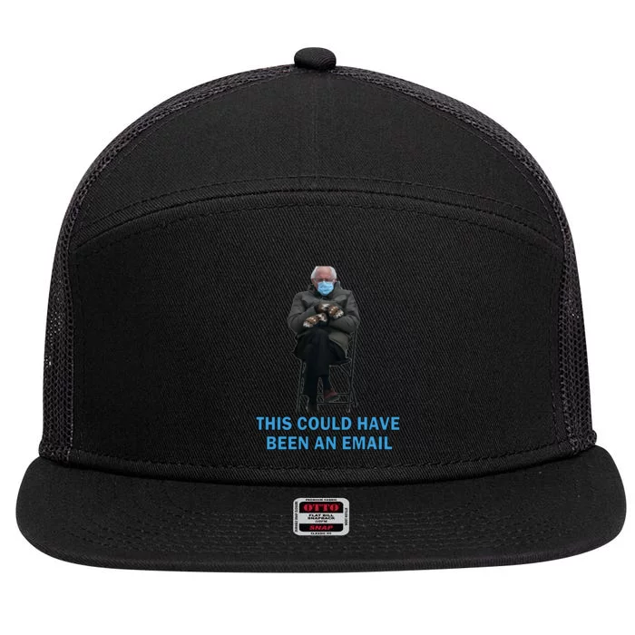 This Could Have Been An Email Bernie Sanders Mittens Sitting 7 Panel Mesh Trucker Snapback Hat