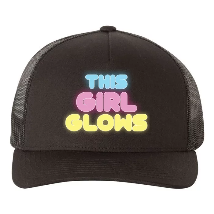 This Girl Glows Retro Neon Party Yupoong Adult 5-Panel Trucker Hat