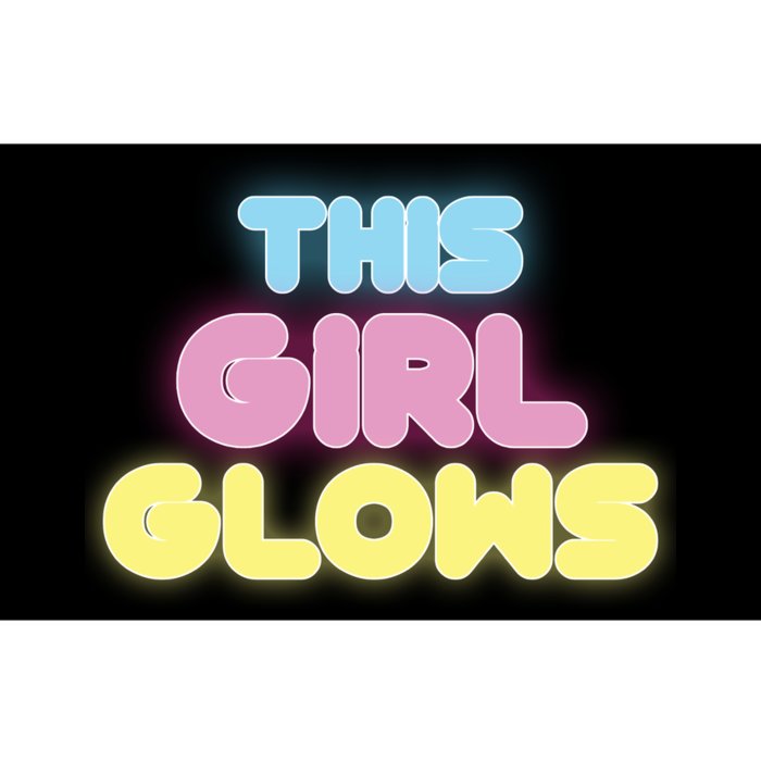 This Girl Glows Retro Neon Party Bumper Sticker