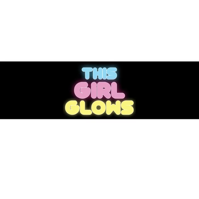 This Girl Glows Retro Neon Party Bumper Sticker