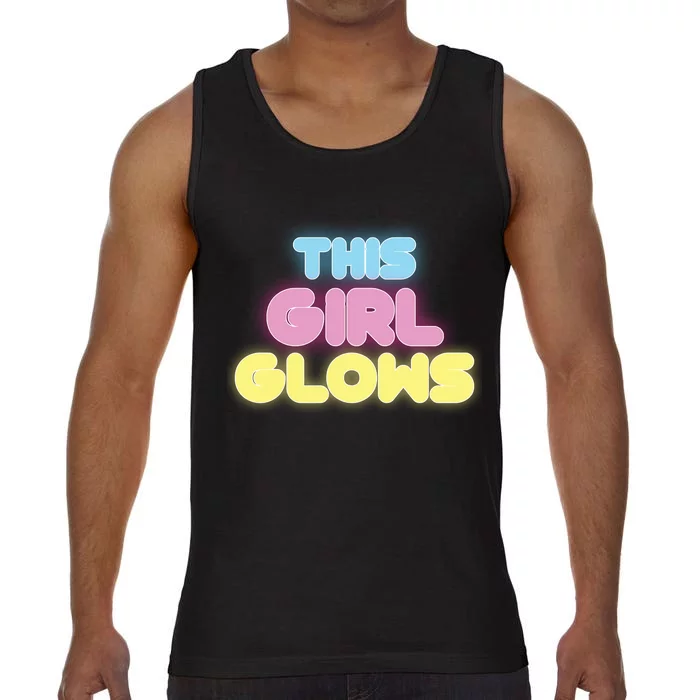 This Girl Glows Retro Neon Party Comfort Colors® Tank Top