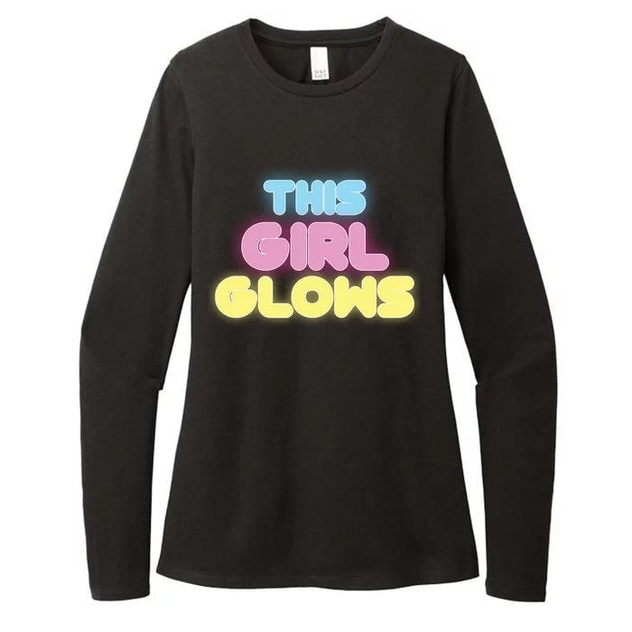 This Girl Glows Retro Neon Party Womens CVC Long Sleeve Shirt