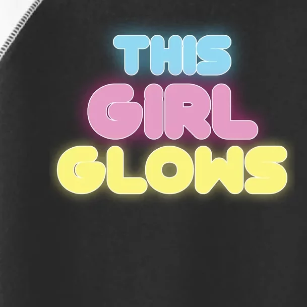 This Girl Glows Retro Neon Party Toddler Fine Jersey T-Shirt