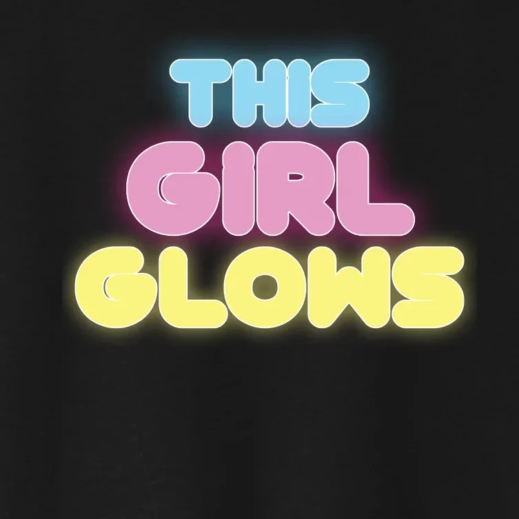 This Girl Glows Retro Neon Party Women's Crop Top Tee