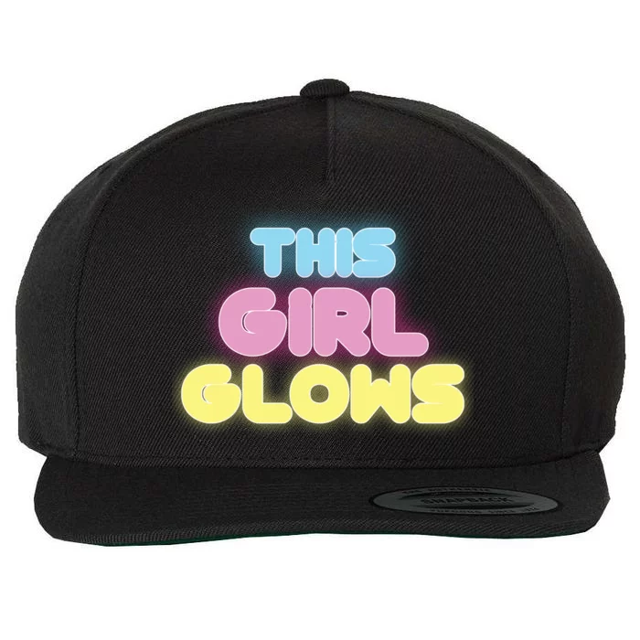 This Girl Glows Retro Neon Party Wool Snapback Cap